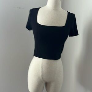 Lottie Moss black square neck Ribbed this is really stretchy crop top
